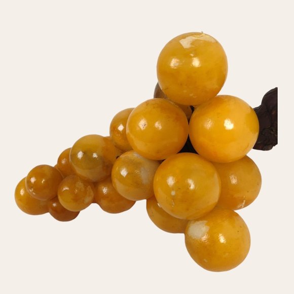 Vintage MCM Italian Alabaster Stone Grapes Grape Cluster Driftwood Stem LARGE 15 - Picture 7 of 11